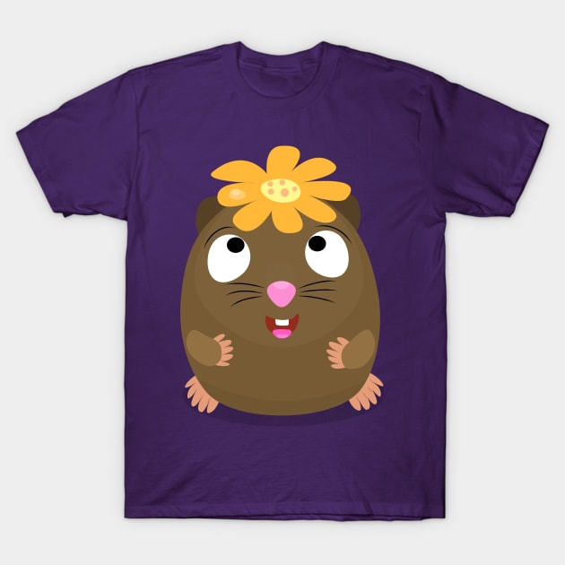 Cute guinea pig happy cartoon illustration T-Shirt by FrogFactory